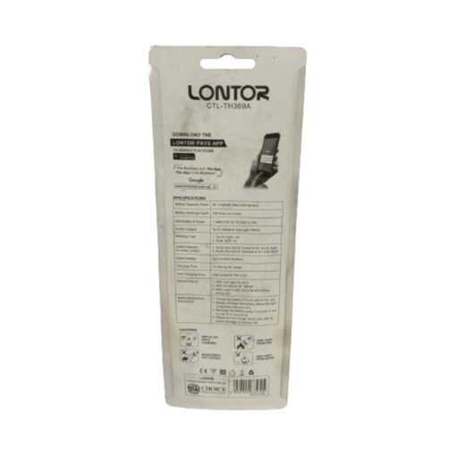 Lontor Rechargeable Flashlight Model CTL-TH369A Black vsonic