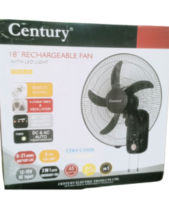 Century 18 inch AC-DC Rechargeable Wall Fan with LED Light FB45 vsonic