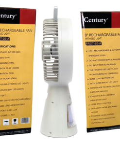 Century 8 inch Rechargeable Fan with LED Light FRCT-20-A vsonic