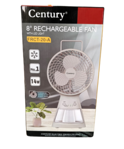 Century 8 inch Rechargeable Fan with LED Light FRCT-20-A vsonic