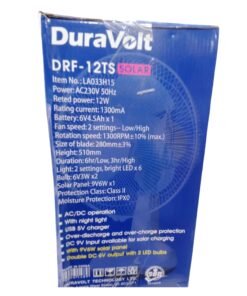 DuraVolt 12 inch 3 in 1 Rechargeable Table Fan DRF-12TS SOLAR vsonic