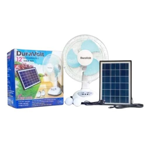 DuraVolt 12 inch 3 in 1 Rechargeable Table Fan DRF-12TS SOLAR vsonic