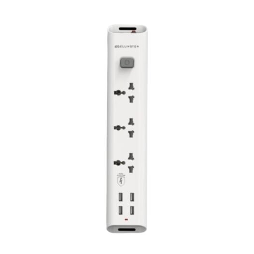 Ellington 3 Way Surge Protector Multi Socket Extension with 4 USB - Image 2