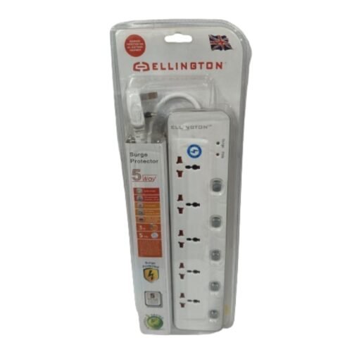 Ellington 5 Way Surge Protector Universal Multi Socket Extension