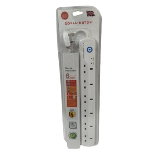 Ellington 6 Way Surge Protector Multi Socket Extension