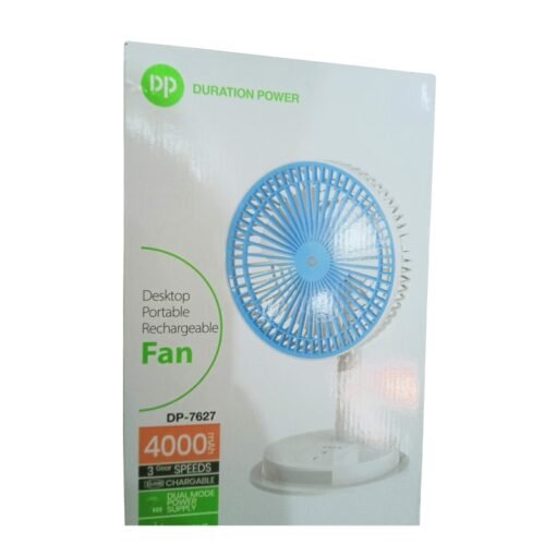 Duration Power Desktop Portable Rechargeable Fan DP-7627 vsonic