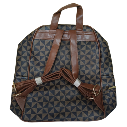 Fancy Black and Brown Check Pattern Backpack Bag vsonic