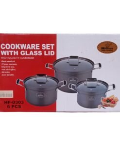 Hoffner HF-0303 6Pcs Cookware Set with Glass Lid vsonic