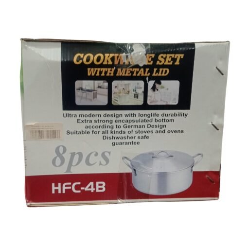 Hoffner HFC-4B 8pcs Cookware Set with Metal Lid vsonic