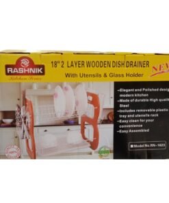 Rashnik 18 inch Two Layer Wooden Dish Drainer (RN-1623) vsonic