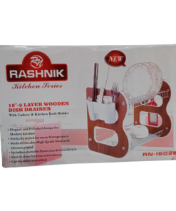 Rashnik 18 inch Two Layer Wooden Dish Drainer (RN1602B) vsonic