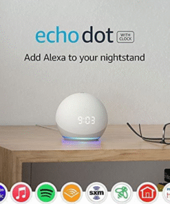 Amazon Echo Dot 4 Smart Speaker White plus Clock vsonic