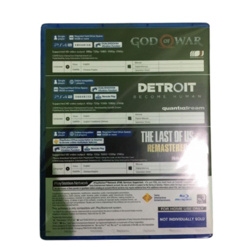PS4 Game CD 3in1 Combo GOD OF WAR, DETROIT & THE LAST OF US vsonic
