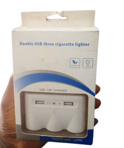 Double USB Car Charger with 3 Cigarette Lighter vsonic