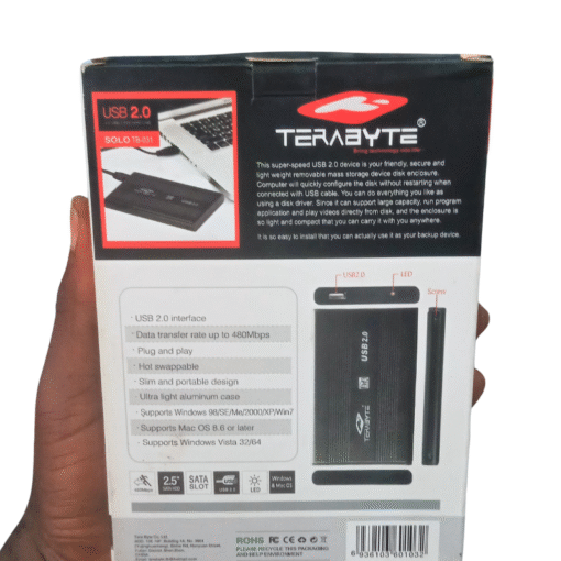 Terabyte 2.5 inch USB 2.0 HDD Hard Enclosure Case - Black vsonic