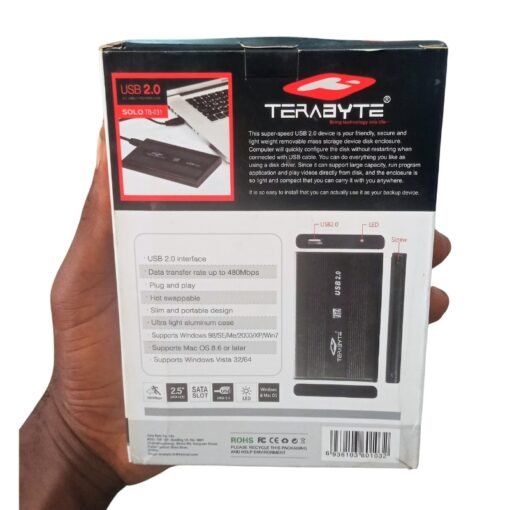 Terabyte 2.5 inch USB 2.0 HDD Hard Enclosure Case - Blue vsonic