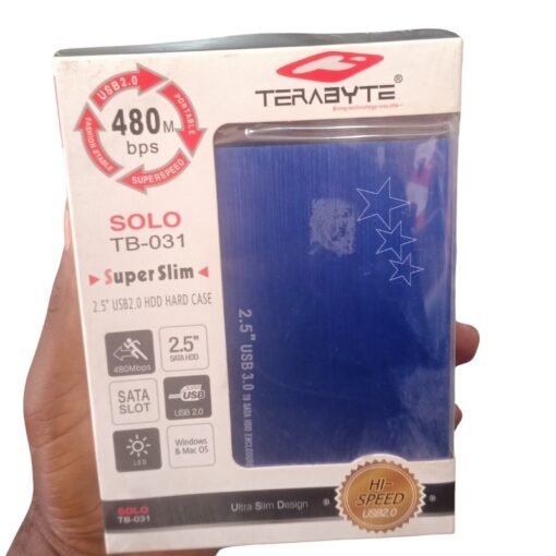 Terabyte 2.5 inch USB 2.0 HDD Hard Enclosure Case - Blue vsonic