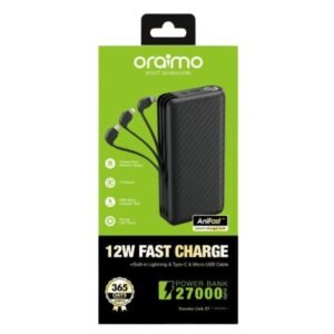 Oraimo 27000mAh Power Bank Traveler Link 27 with 3 Built-In Cables OPB-P5271 vsonic