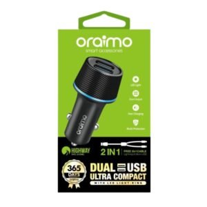 Oraimo Car Charger Highway OCC-21DML + 2 in 1 Lightning & Micro USB Cable vsonic