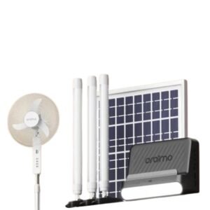 Oraimo Solar Home Lighting System PowerSolar 76 OPS-176 + 16’’ Solar DC Standing Fan LD-722 vsonic