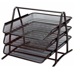 3 Tiers Fiber-Colour Document Basket Tray - Stainless Steel - Long Lasting - Stronger - Elegant - Stylish Vsonic