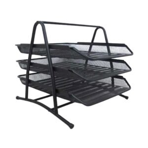 3 Tiers Fiber-Colour Document Basket Tray - Stainless Steel - Long Lasting - Stronger - Elegant - Stylish Vsonic