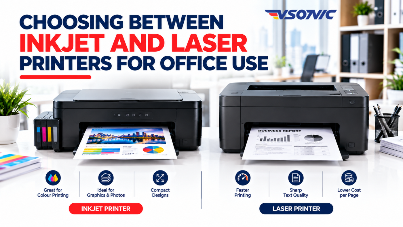 Choosing Between Inkjet and Laser Printers for Office Use Vsonic