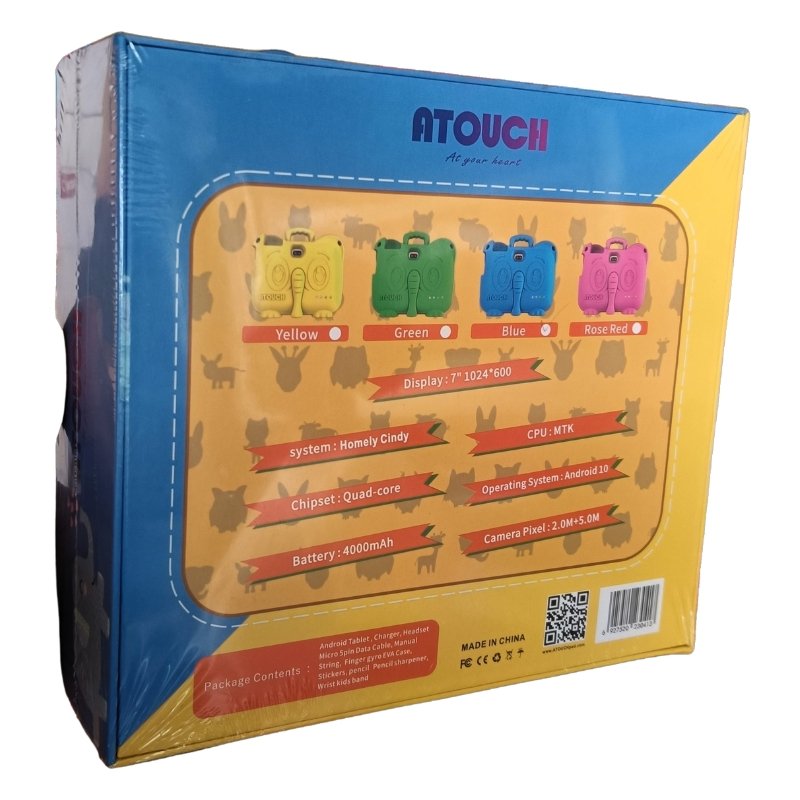 ATOUCH KT4 Unbreakable Screen 6GB + 128GB Kids Tablet for Early Education Vsonic