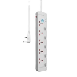 Ellington 5 Way Surge Protector Universal Multi Socket Extension Vsonic