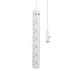 Ellington 6 Way Surge Protector Multi Socket Extension Vsonic