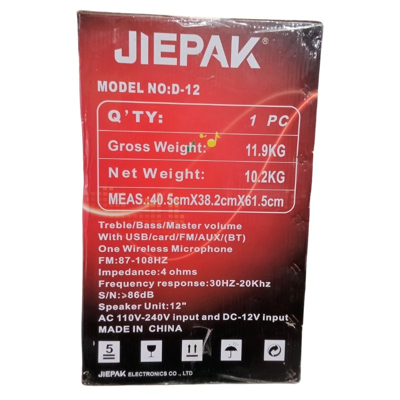 Jiepak Trooler Speaker with Wireless Microphone D-12 Vsonic