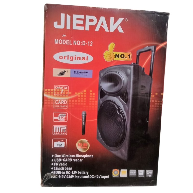 Jiepak Trooler Speaker with Wireless Microphone D-12 Vsonic