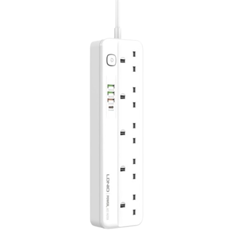 LDNIO 5 Ways Surge Protector Multi Socket Extension with 4 USB Ports Vsonic