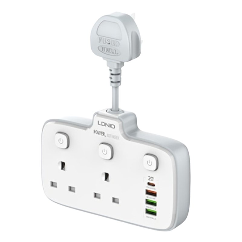 LDNIO Portable 2 AC Outlets & 4 USB Ports Electrical Extension Socket Vsonic
