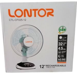 Lontor 12 inch Rechargeable Table Fan Vsonic