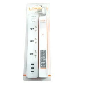 Lontor 3 Way Sockets Extension Box with 3 USB Ports Vsonic