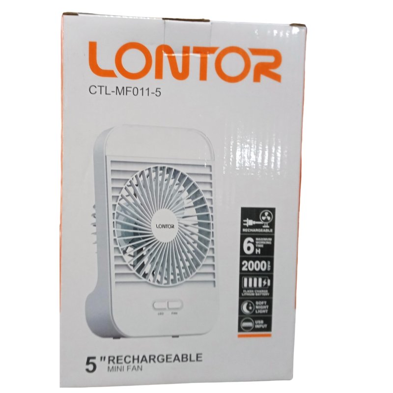Lontor 5 inch Rechargeable Mini Fan CTL-MF011-5 Vsonic