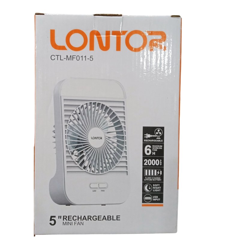 Lontor 5 inch Rechargeable Mini Fan CTL-MF011-5 Vsonic