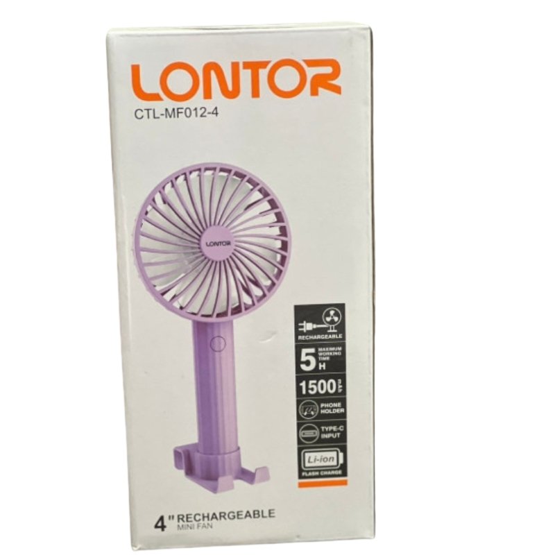 LONTOR RECHARGEABLE MINI FAN CTL-MF012-4 Vsonic
