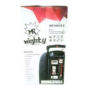 MIGHTY Sound Enhancer 8 inch Professional Audio & Portable Party Speaker with 2 Microphones Vsonic