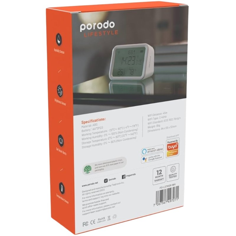 PORODO 4IN1 TEMPERATURE & HUMIDITY SENSOR Vsonic