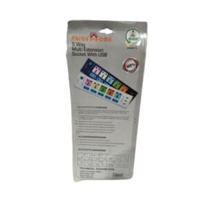 Pride Home 5 Way Multi Extension Socket with 3 USB and 7 meters cord Vsonic