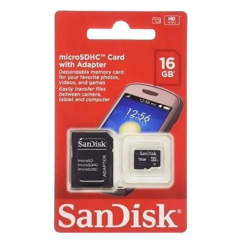 SANDISK 16GB microSDHC Card with Adapter Vsonic