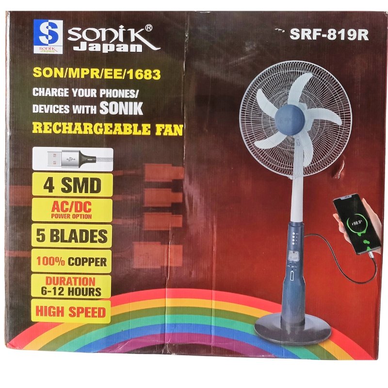 Sonik 18 inch Rechargeable Fan Vsonic