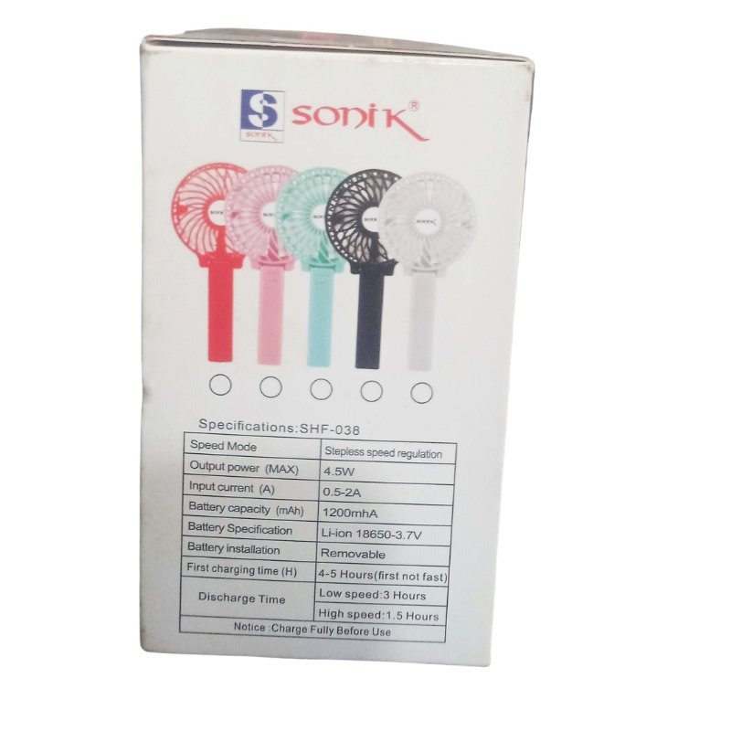 Sonik USB Rechargeable Hand Fan Vsonic