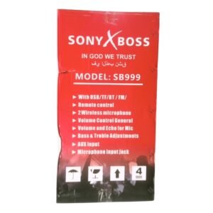 SONYXBOSS 15 inch Audio Woofer and Loud Speaker with 2 Microphones and Remote Control Vsonic