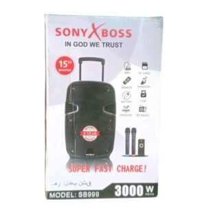 SONYXBOSS 15 inch Audio Woofer and Loud Speaker with 2 Microphones and Remote Control Vsonic