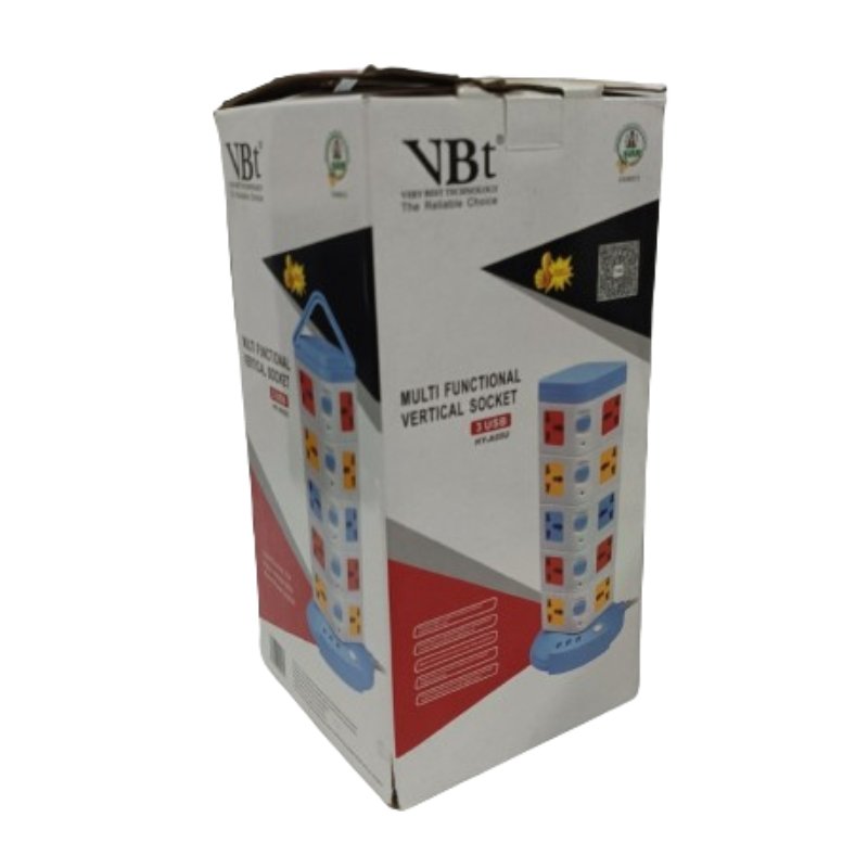 VBT 20 Ways Multi Function Vertical Socket Extension with 2 USB Vsonic