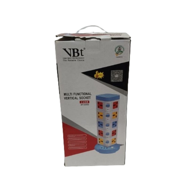 VBT 20 Ways Multi Function Vertical Socket Extension with 2 USB Vsonic